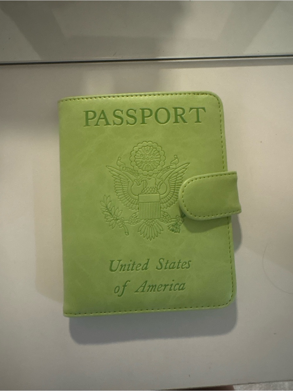 Green Passport Cover with Magnetic Tab